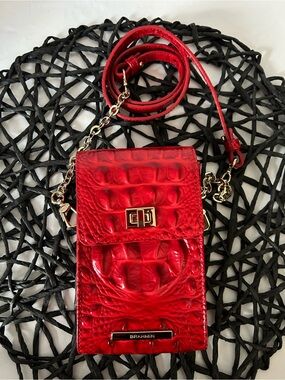 Brahmin Madison Carnation Melbourne Leather Crossbody / Phone Case